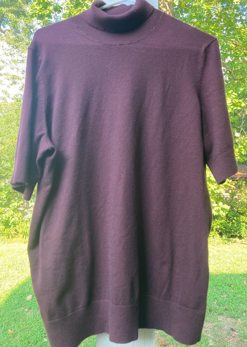 Torrid - Burgundy Modern Minimalist Classic Short Sleeve Sweater Turtleneck - 3